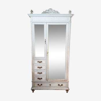 Armoire de rangement style Louis XVI patinée 1930