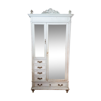Armoire de rangement style Louis XVI patinée 1930