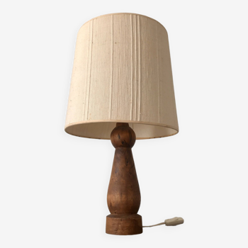 Scandinavian style wooden lamp with linen lampshade