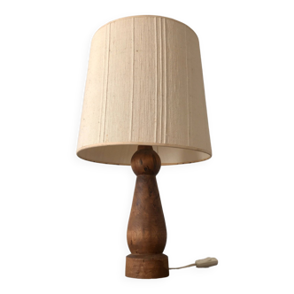 Scandinavian style wooden lamp with linen lampshade
