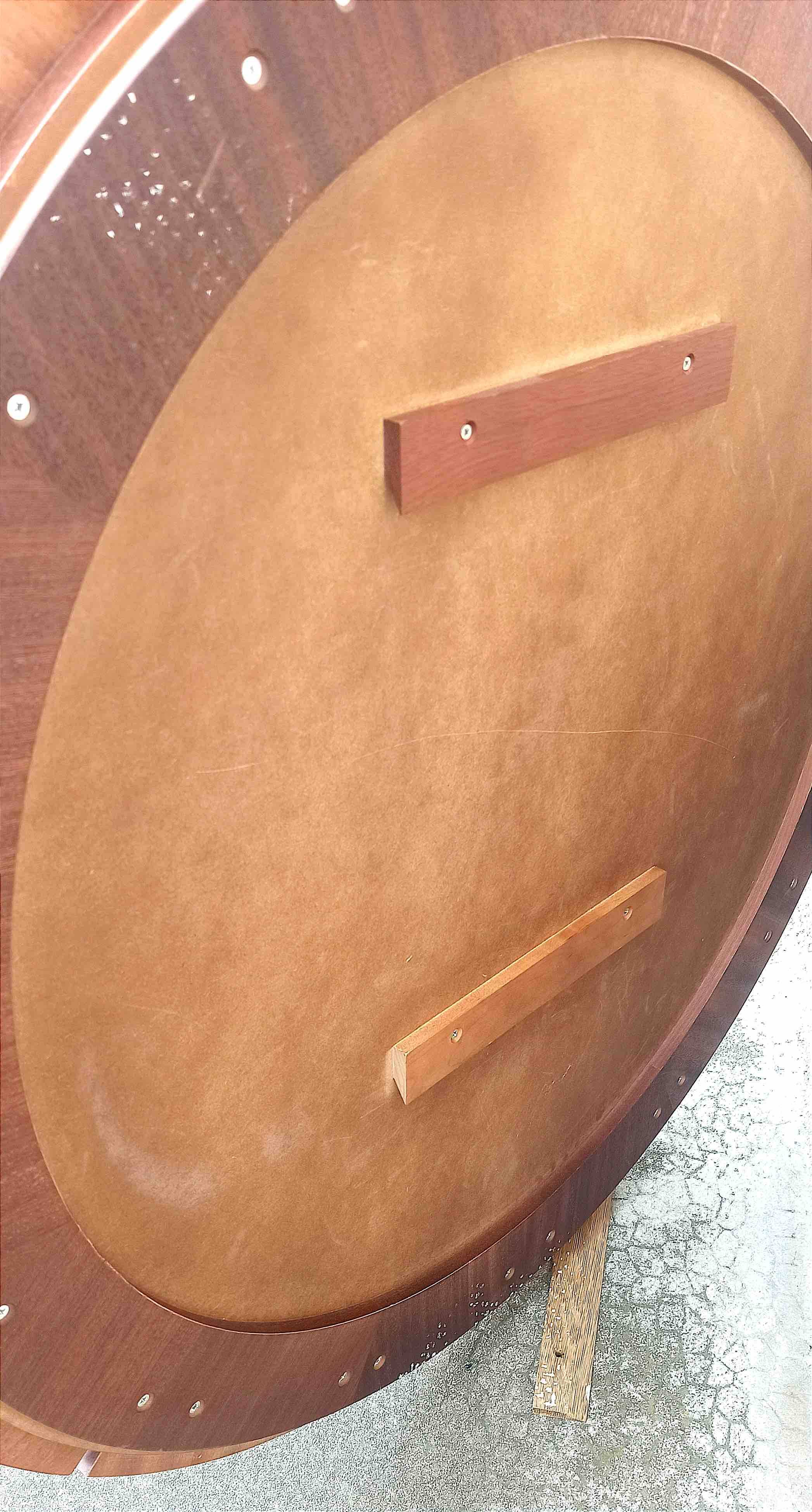 Large round mirror mahogany end 60 diameter 106.7 cm