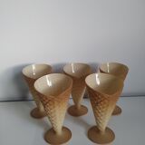 Lot de 5 coupe à glace cornet gaufrette