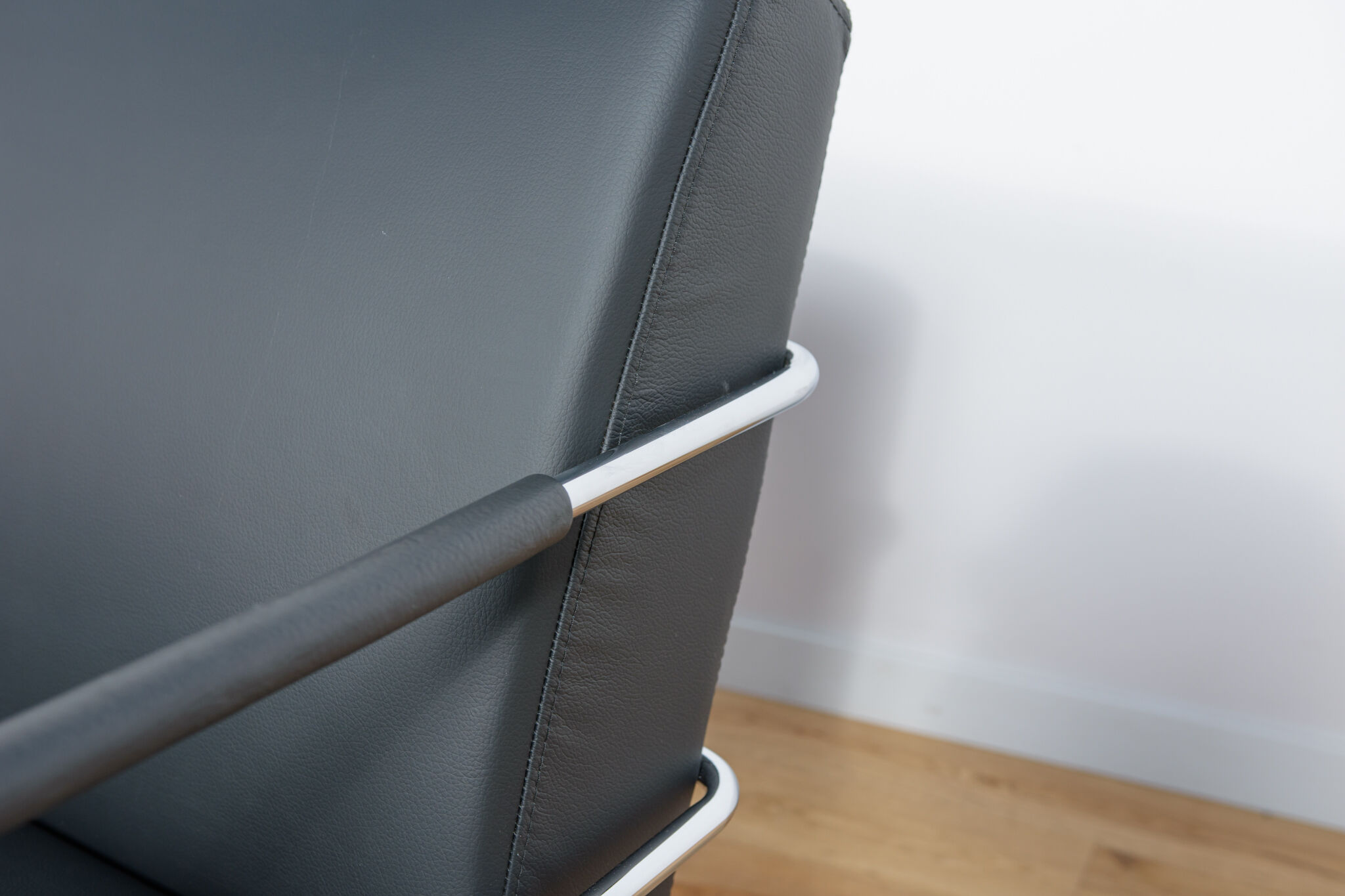 Swedish Leather Sofa and Armchair by Gunilla Allard for Lammhults, 1990s, Set of 2