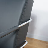 Swedish Leather Sofa and Armchair by Gunilla Allard for Lammhults, 1990s, Set of 2