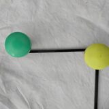Coat rack with 4 hooks of different colors around 1950