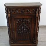 19th century carved walnut gothic storage unit