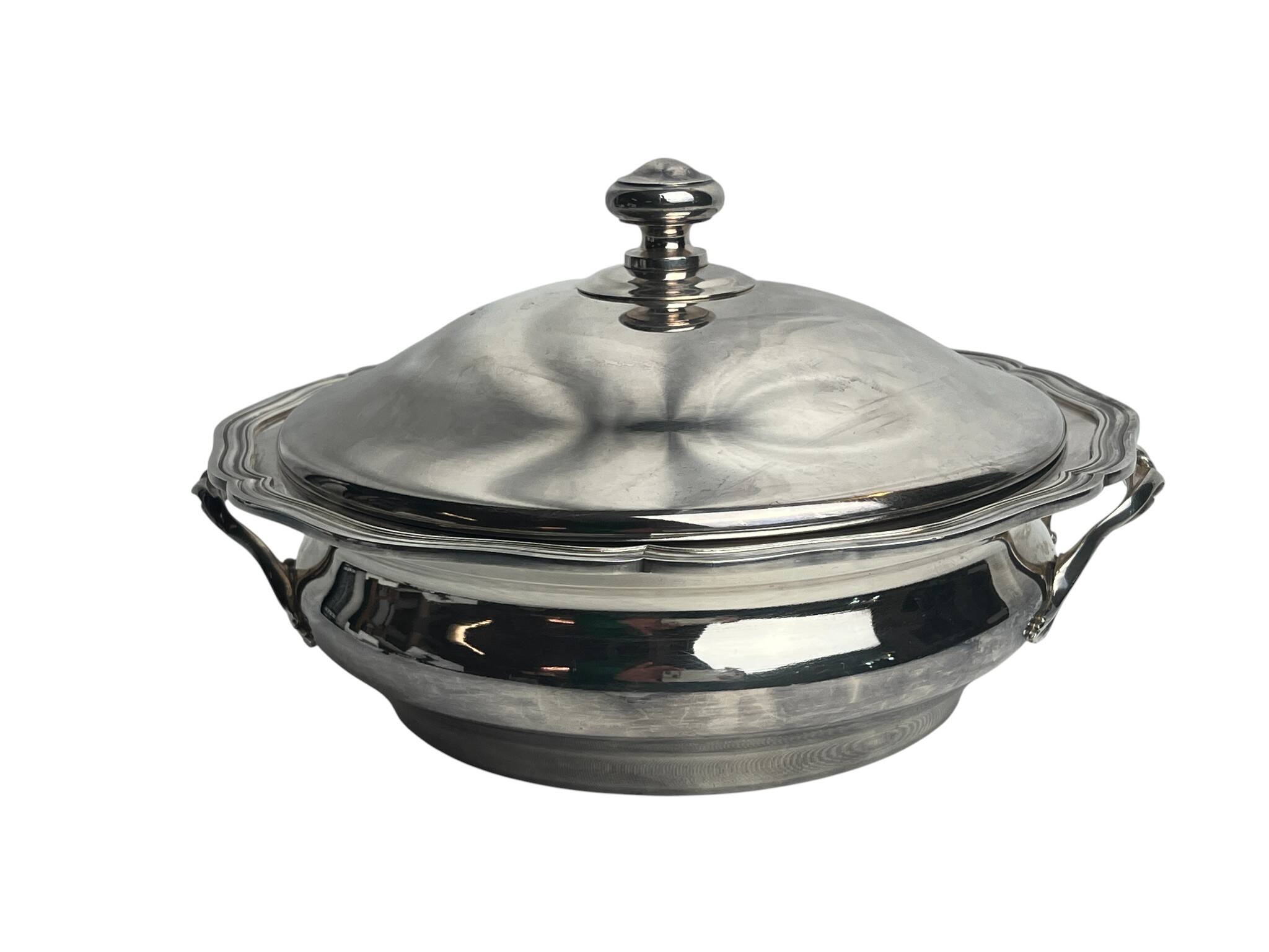 Tableware, silver-plated metal vegetable dish by Guildart, 20th century