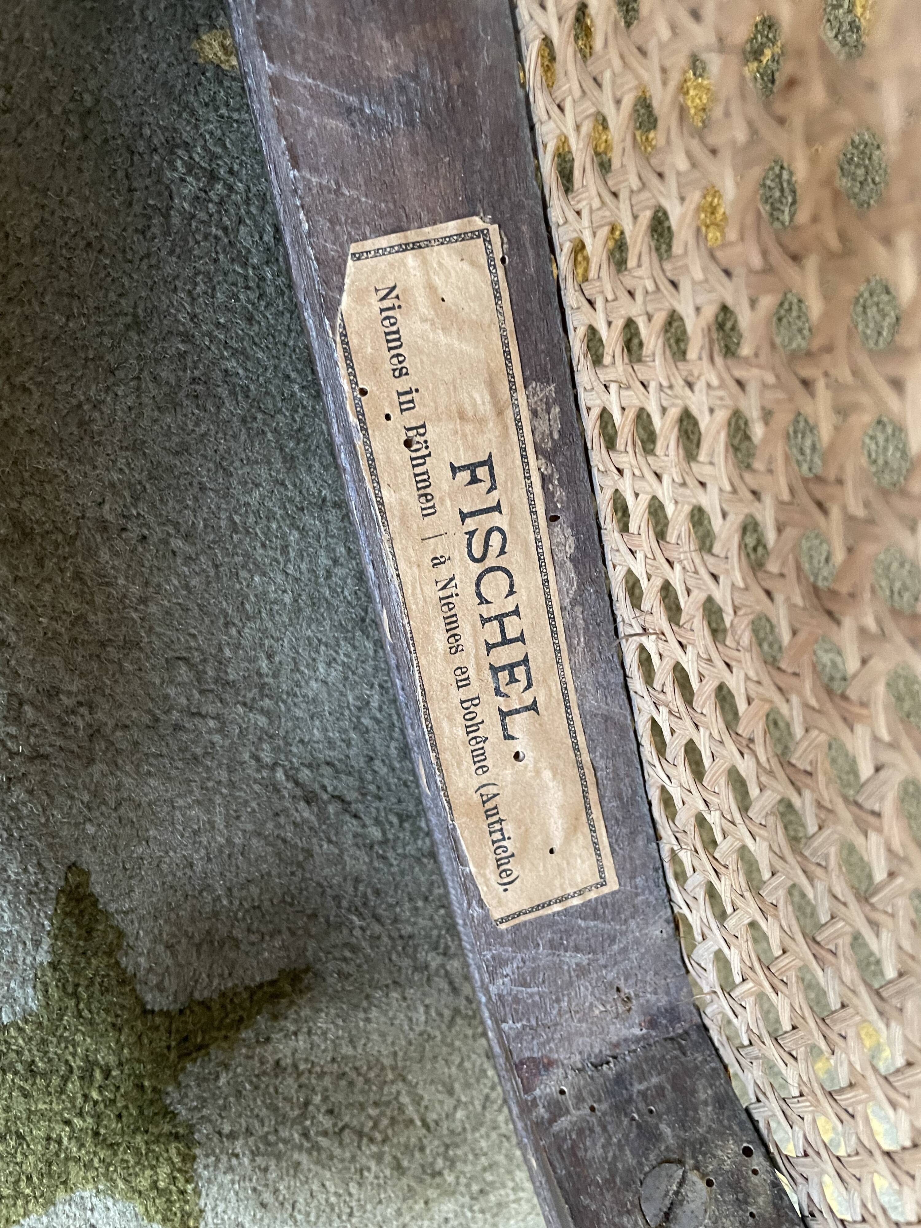 Suite of 8 bistro chairs in cannage FISCHEL