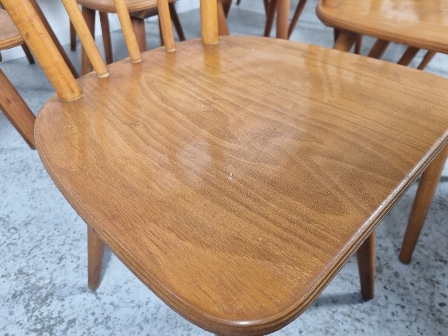 Set of 18 Scandinavian style bistro chairs, 60s
