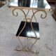 Small 2-tier metal and wooden stand 1960