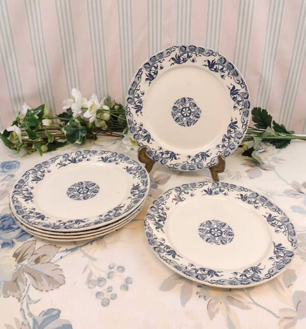 6 Assiettes plates Sarreguemines modèle Roxanne