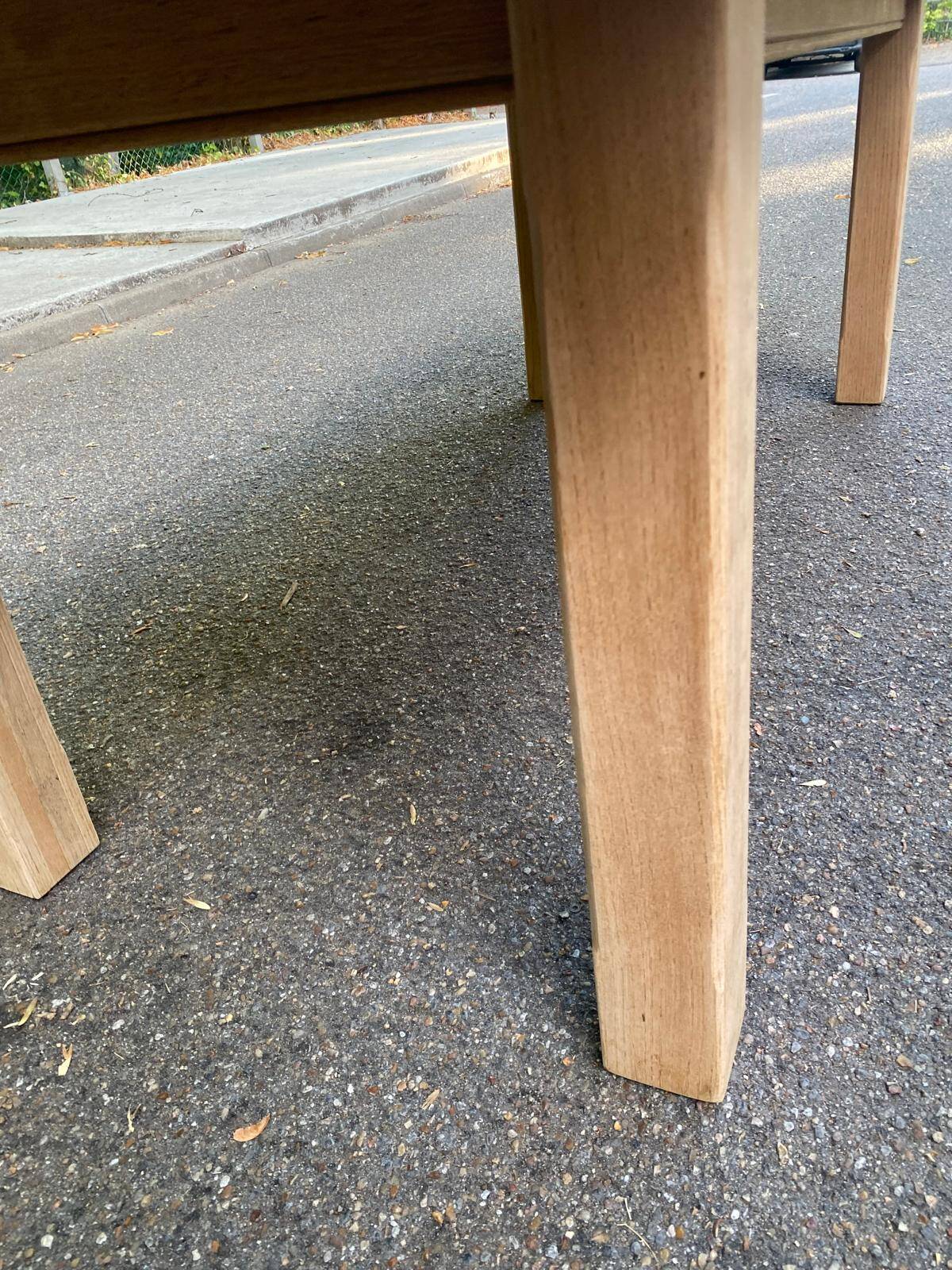 Table à manger de ferme décapée en chêne 1950 - 210cm