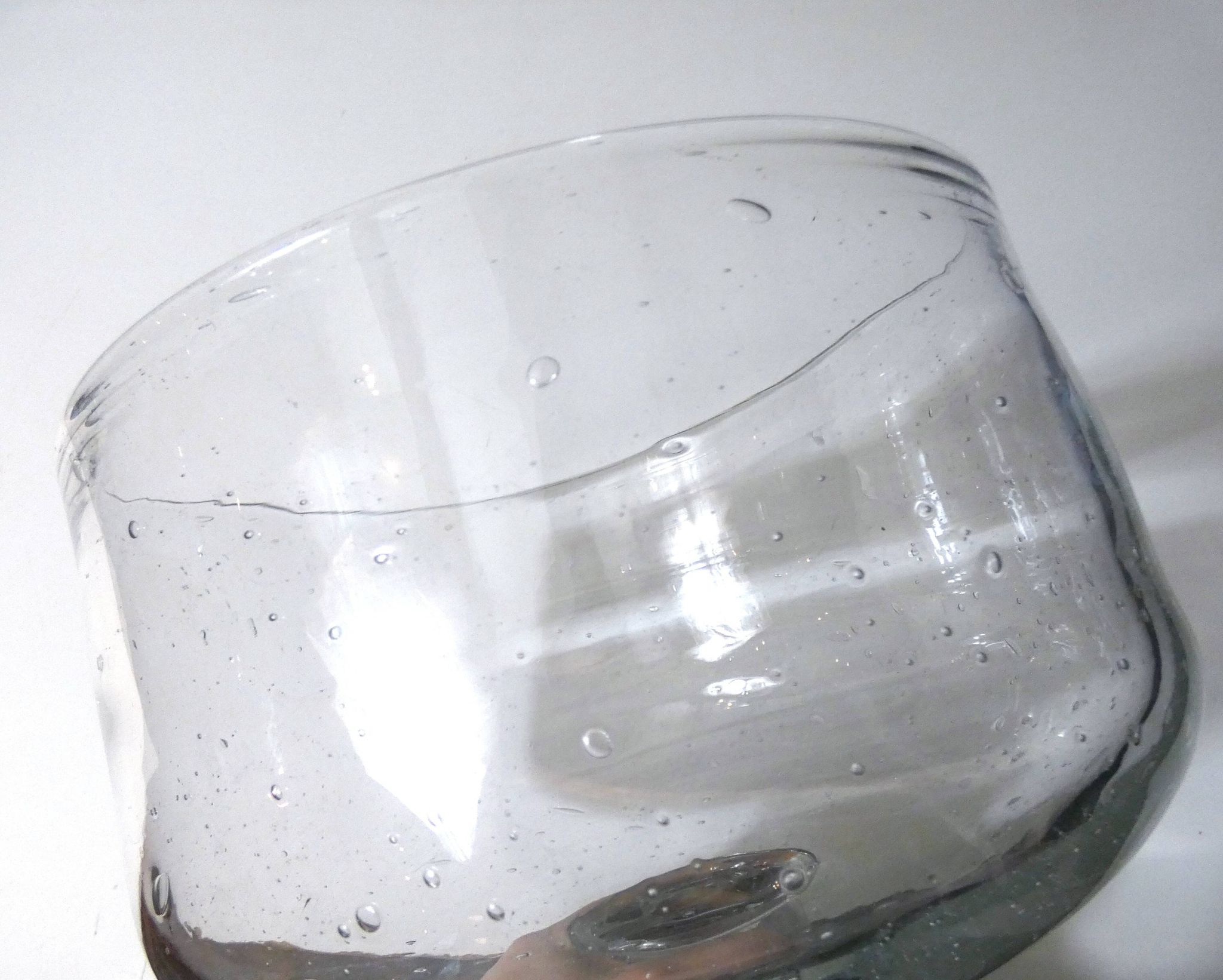 Large bubble glass bowl vintage