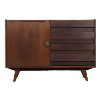 Vintage stained oak chest of drawers model U-458 by Jiri Jiroutek, 1960