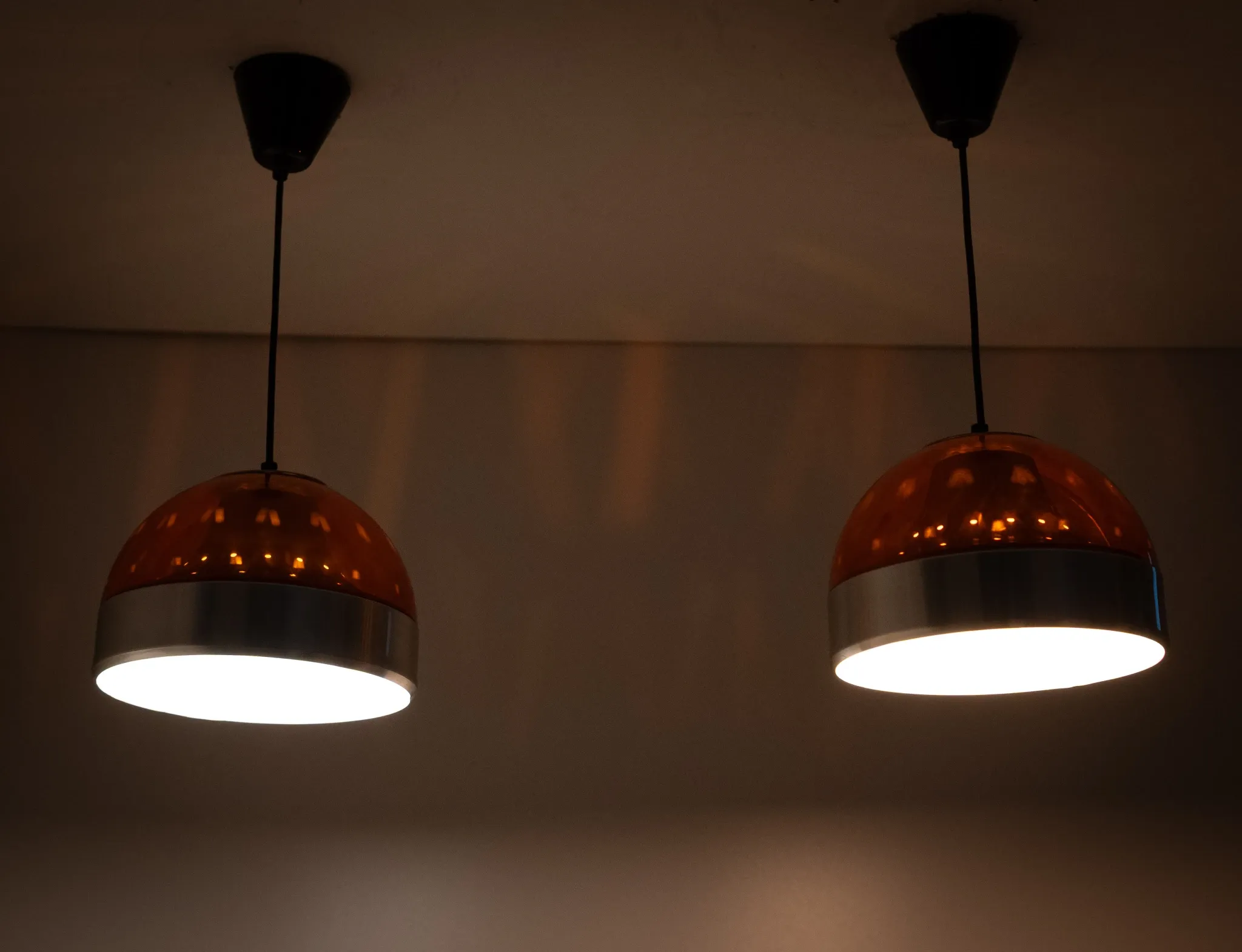 Pair Space Ace Dijkstra Pendant lamps 1970s Holland
