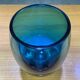 Plat en verre couleur bleu vert de forme ogive