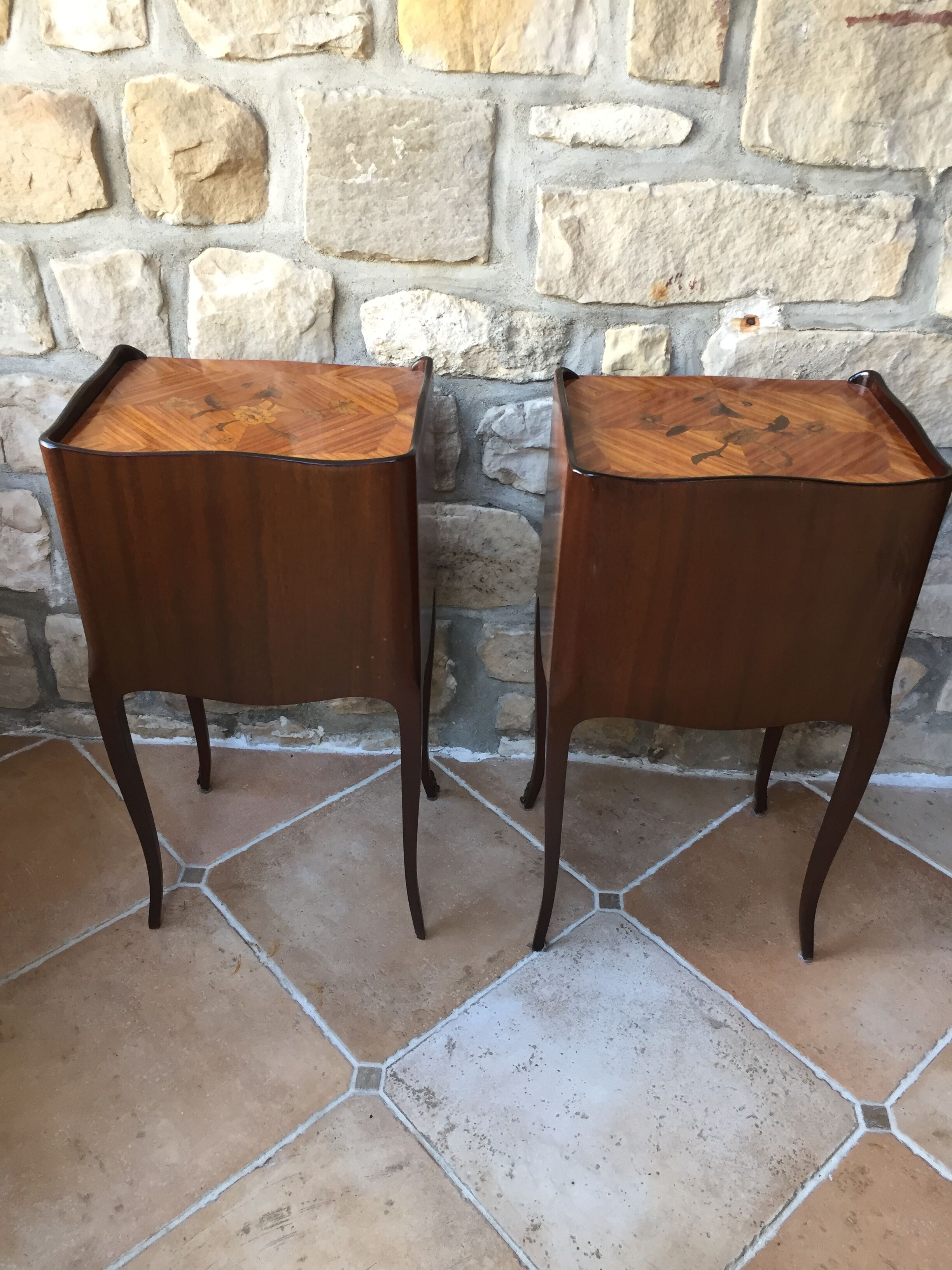 Pair of inlaid nightstands