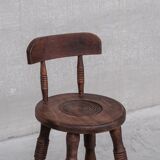French oak mid-century turned occasional chair