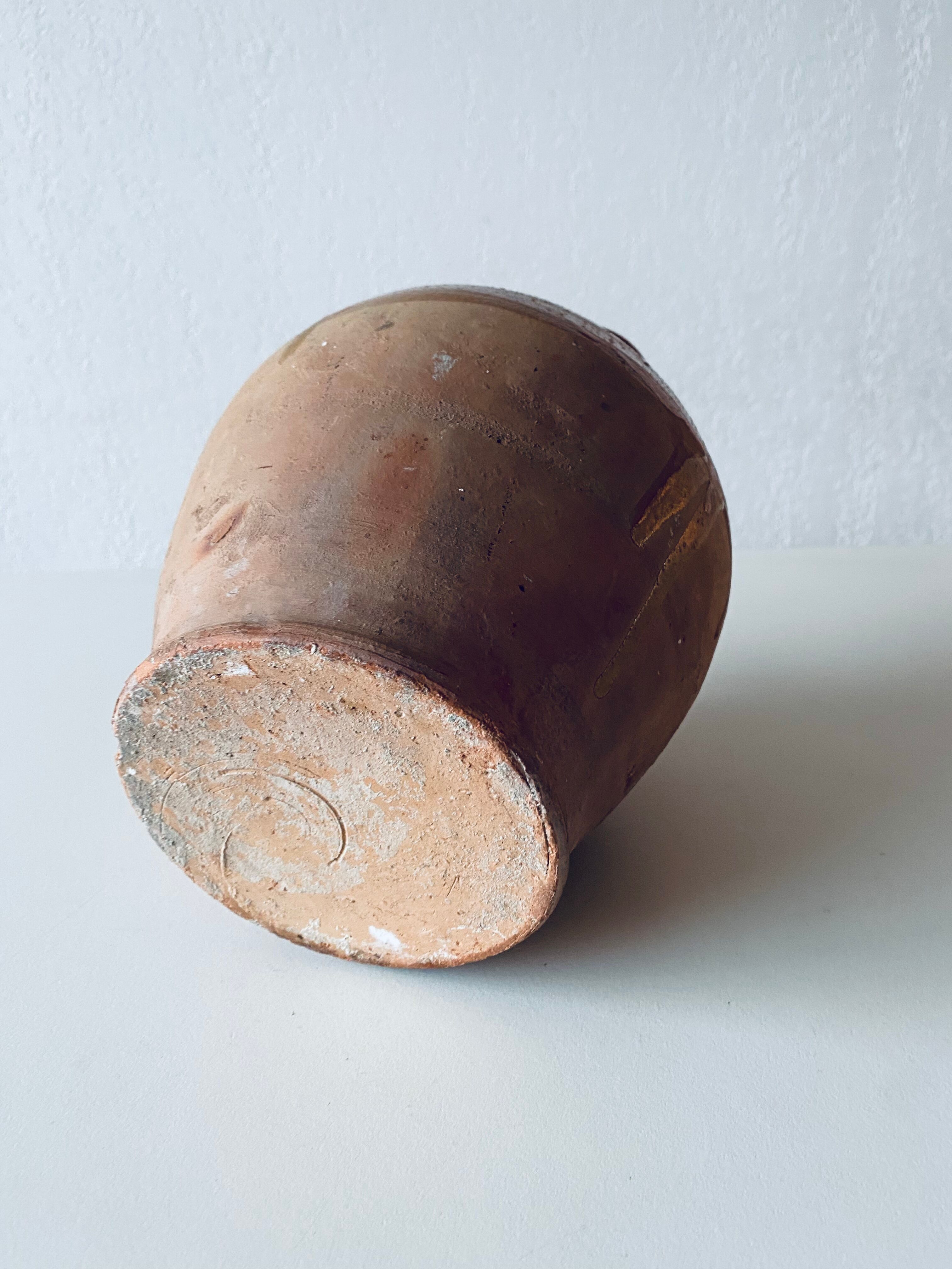 Old bohemian pottery, terracotta jug