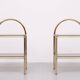 Pair brass bed side tables 1970s France