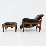 Armchair with footrest "Sheriff" by Sergio Rodrigues for ISA Bergam.