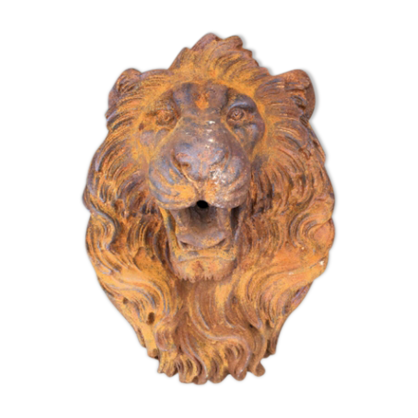 Cast iron lion's head, wall fountain