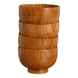 Mid-Century Modern Teak Wood Bowls, Sweden, Set of 4