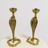 Pair of Snake candle holders
