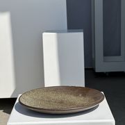 Plat en céramique vert indonésien D:26,5