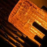 3 appliques murales brutalistes en acier et verre