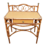 Bamboo and rattan side table, 1950s-1960s