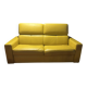 Yellow leather convertible sofa made in Italy.