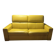 Yellow leather convertible sofa made in Italy.