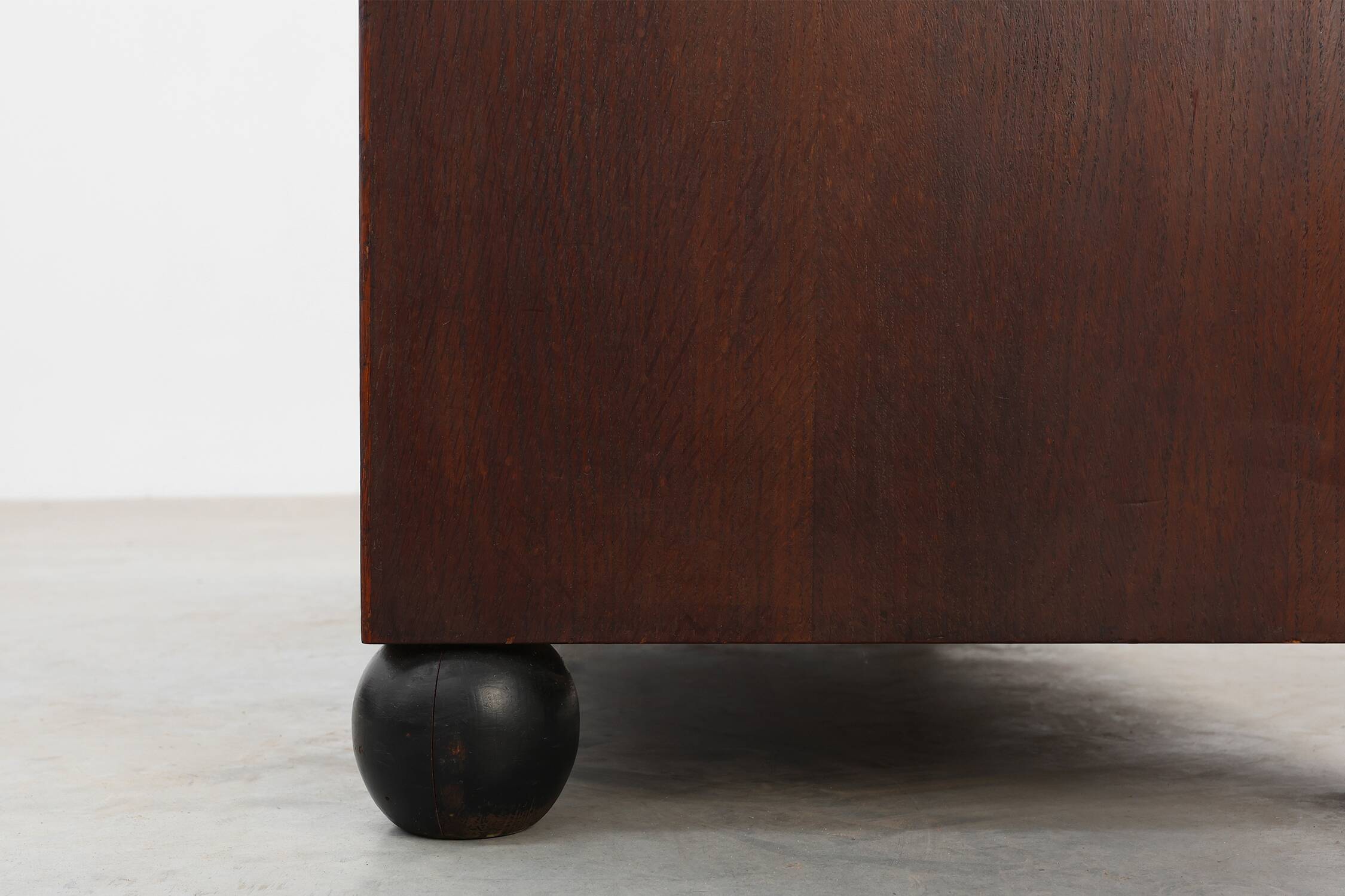 Modernist Art Deco bench with lift-top storage seat in solid oak, Belgium