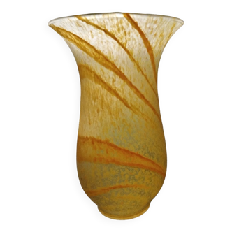 Vase in orange-yellow marble glass paste