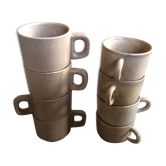8 sandstone cups