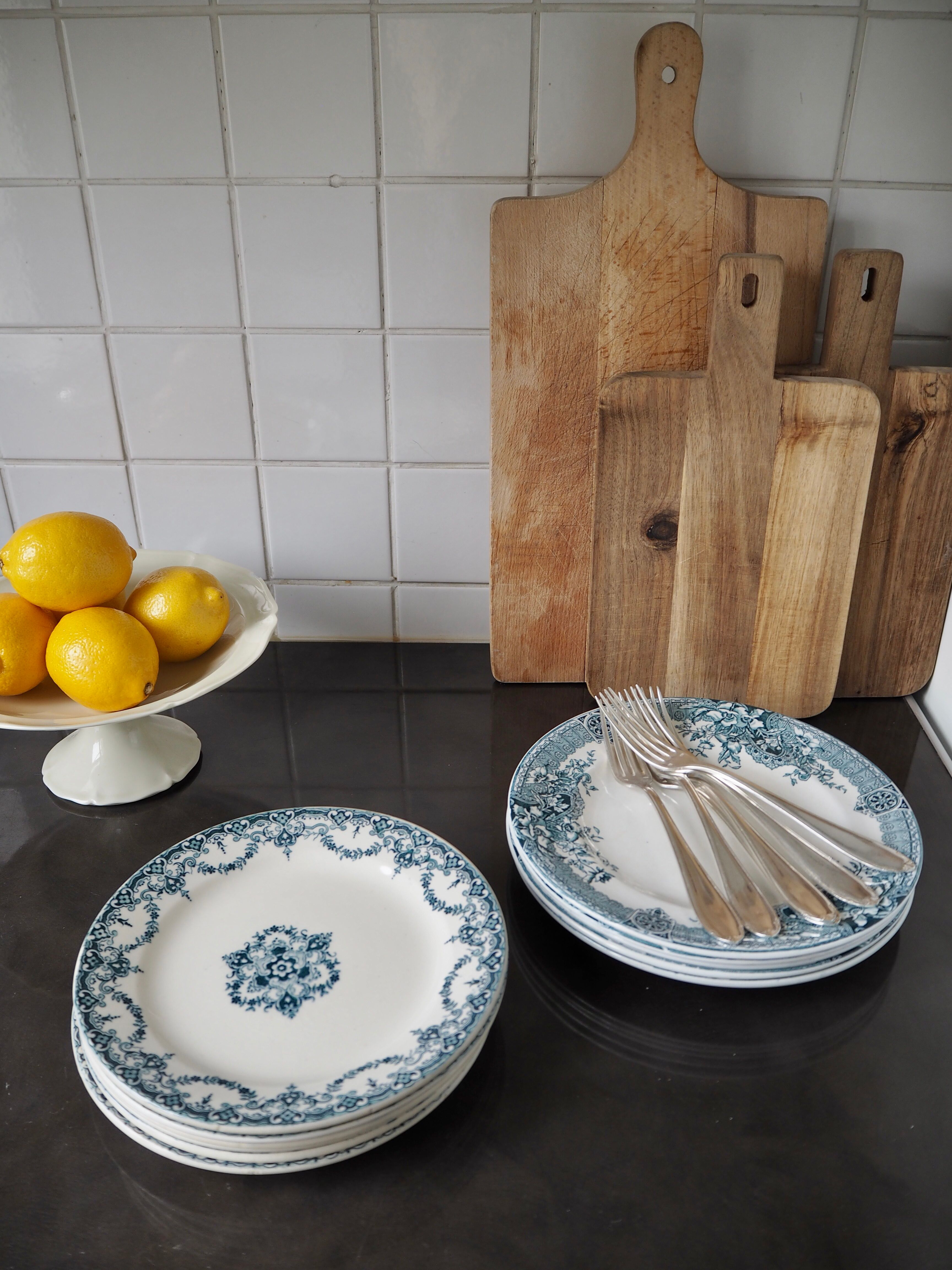 Set of 6 dessert plates Terre de Fer E. Bourgeois