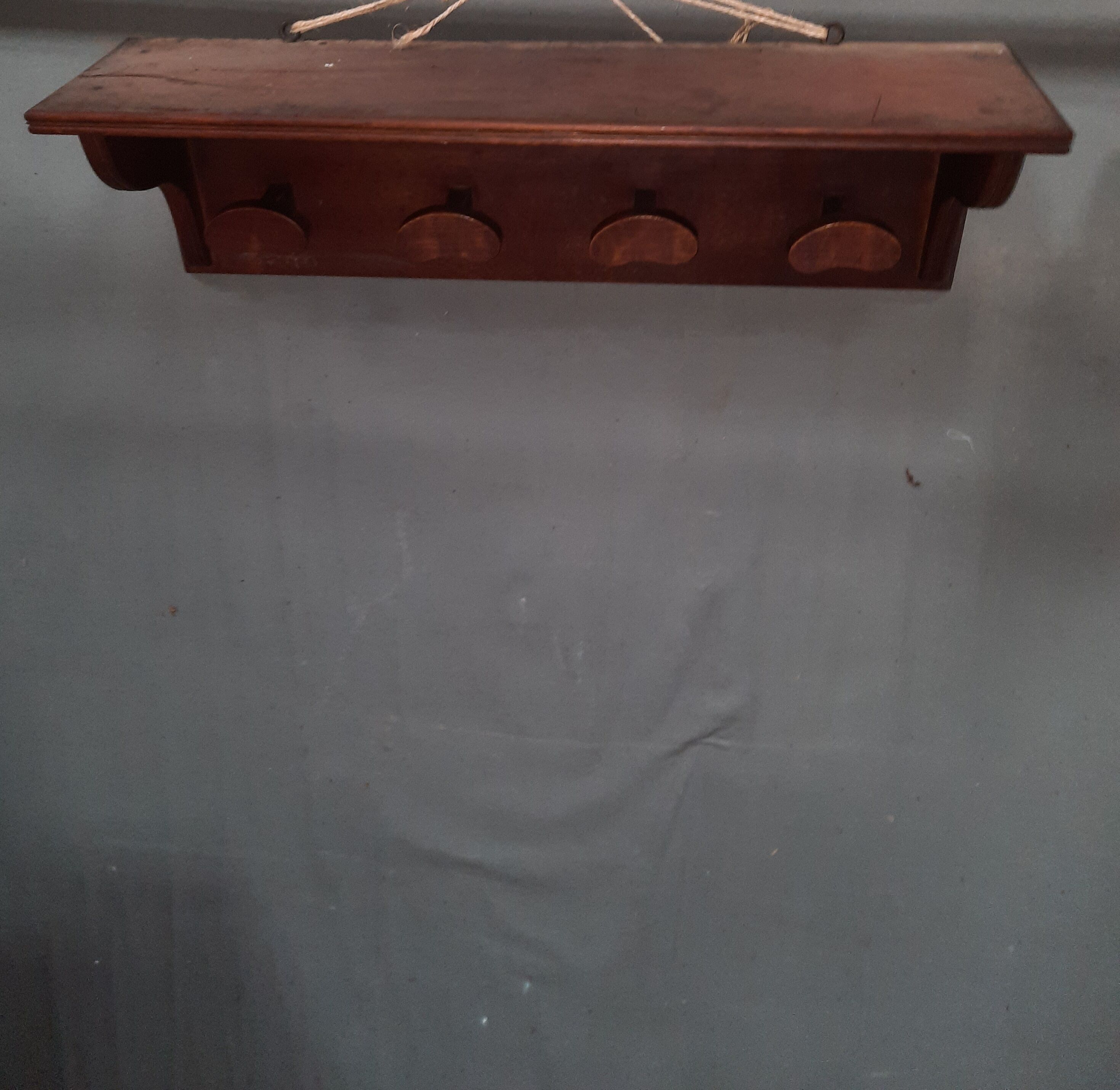 Wooden wall coat rack