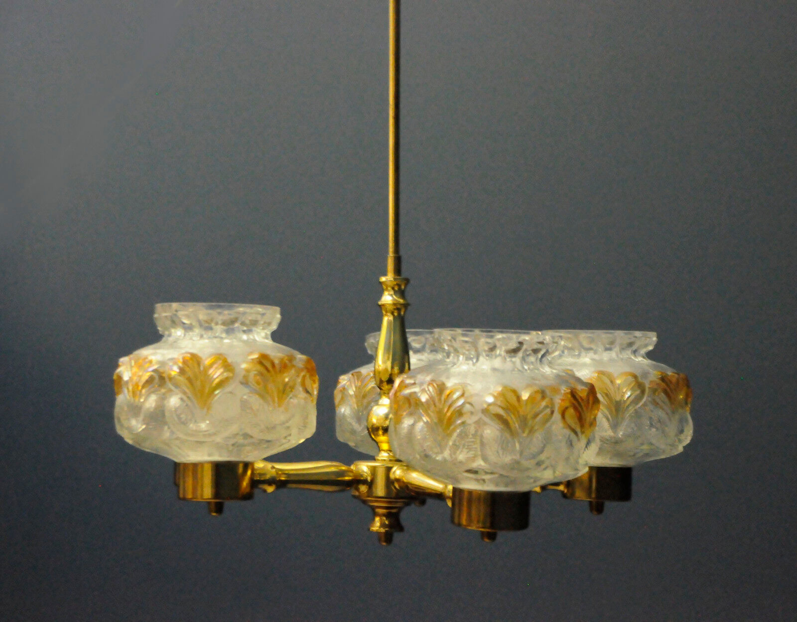Scandinavian chandelier polished brass