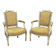 Pair of Louis XVI period cabriolet chairs in beech.