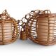 Mid-Century Globe Pendant Lamps, Bamboo & Rattan, c. 1960s