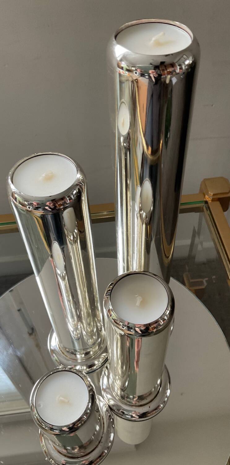 Series 4 HRW Fink Germany candlesticks from the 70s in silver metal