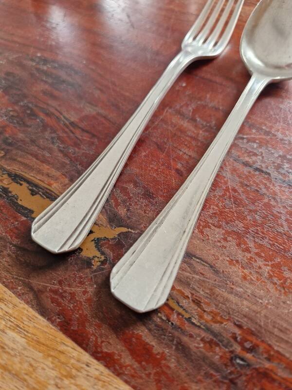 Christofle - Baptism cutlery model Boréal - in silver-plated metal