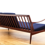 Afromosia & Wool Kandidaten Sofa by Ib Kofod-Larsen for OPE, 1950s