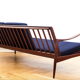 Afromosia & Wool Kandidaten Sofa by Ib Kofod-Larsen for OPE, 1950s