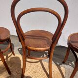 4 curved wooden bistro chairs