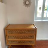 Vintage chest of drawers with compass feet