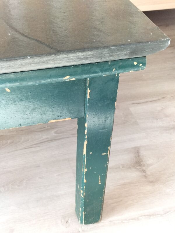 Table basse rectangulaire en bois et ardoise