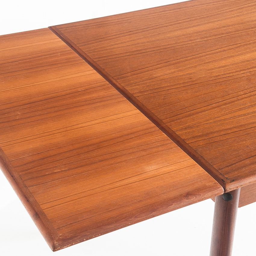 Teak dining table with Scandinavian-style extensions - France, 1960
