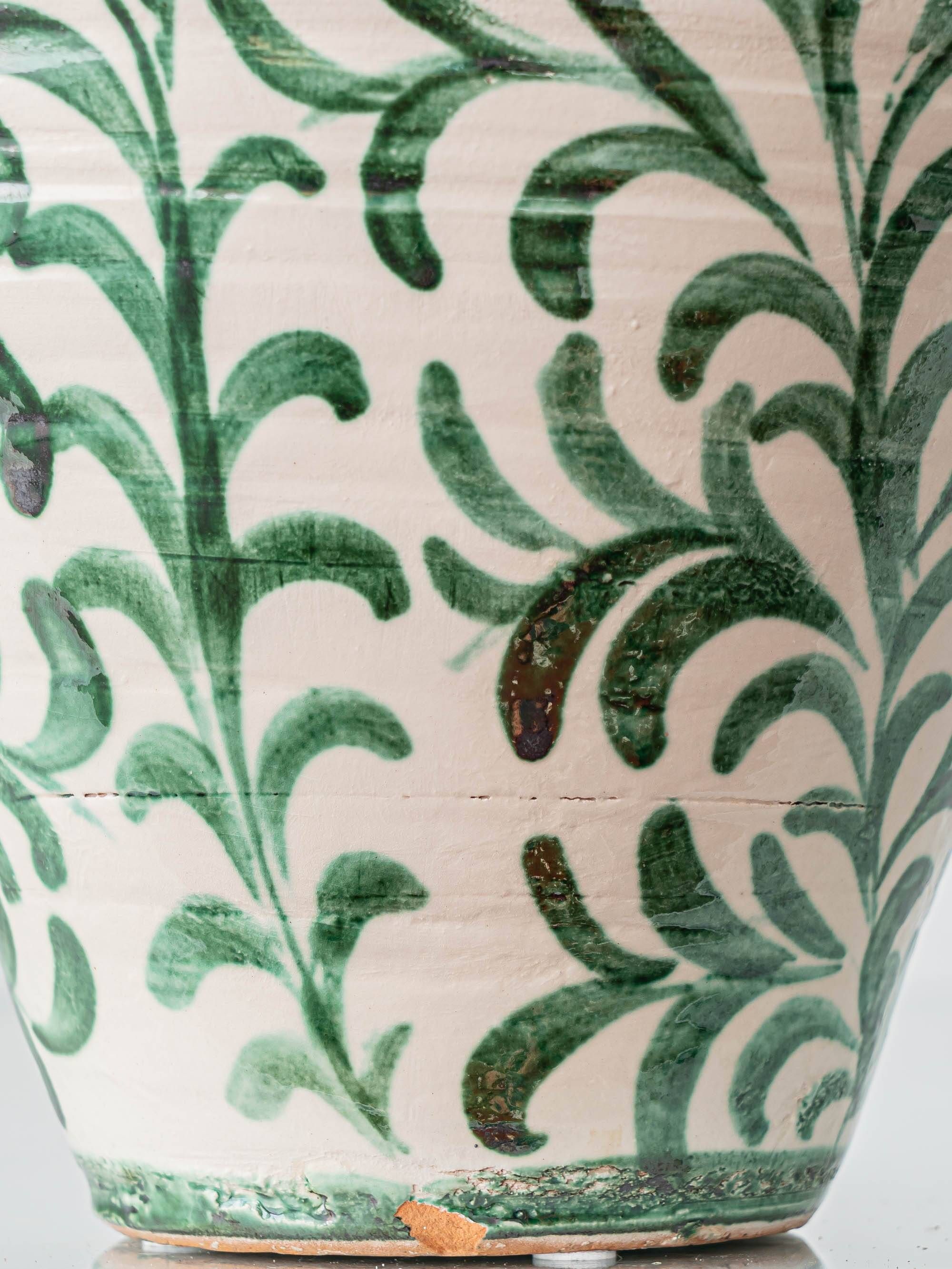 Spanish Revival Ceramic Table Lamp Pair from Granada, New Linen Lampshades